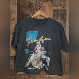 Dua Lipa Future Nostalgia Cropped Graphic Tour Tee Black